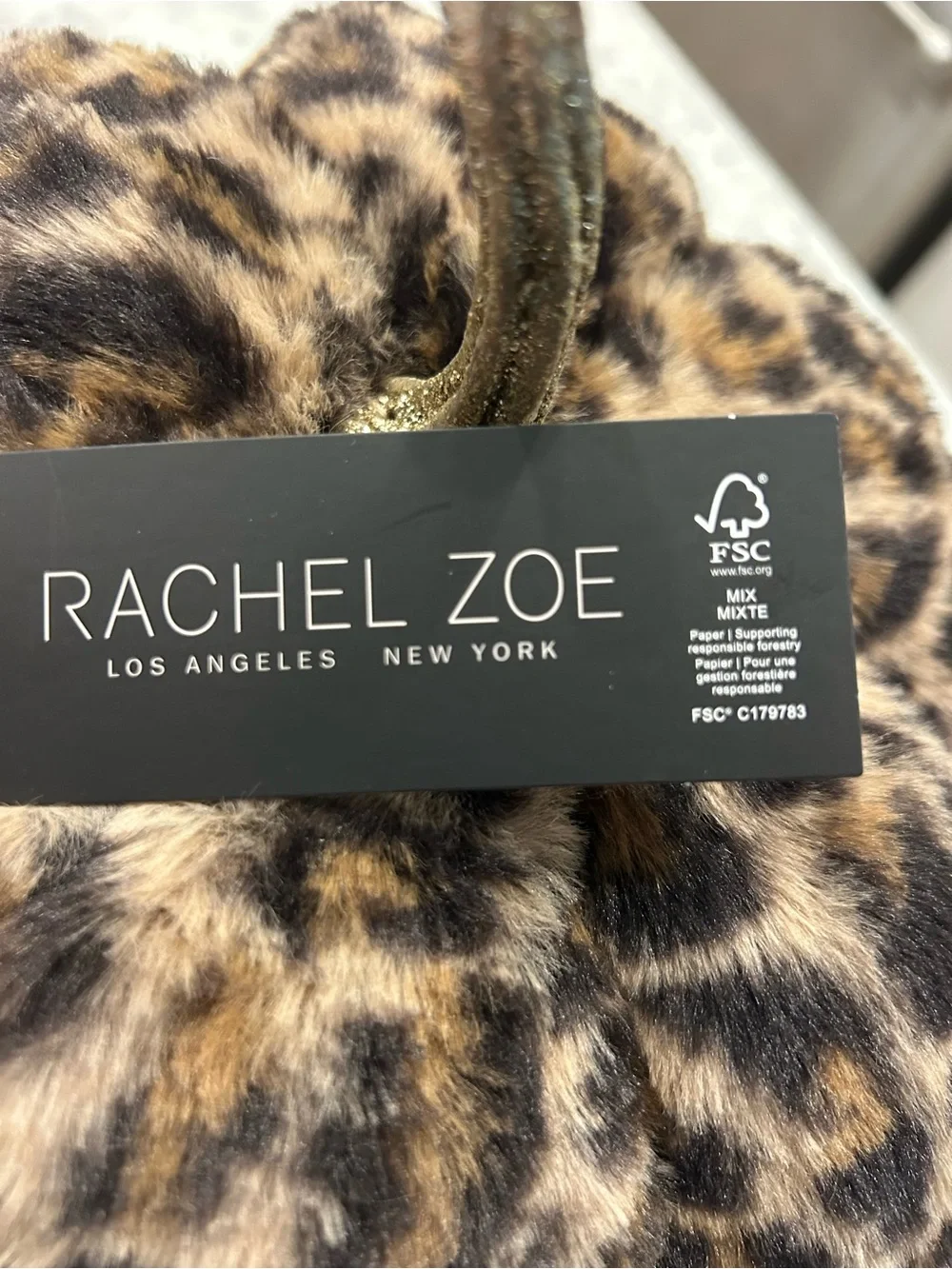 “New” Rachel Zoe Leopard-Print Plush Pumpkin with Gold Stem